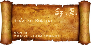 Szőke Rubina névjegykártya
