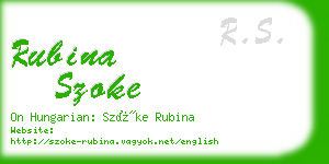 rubina szoke business card